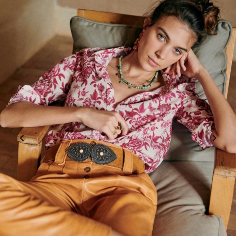 ✨ Sezane Pierro Magenta Botanical floral